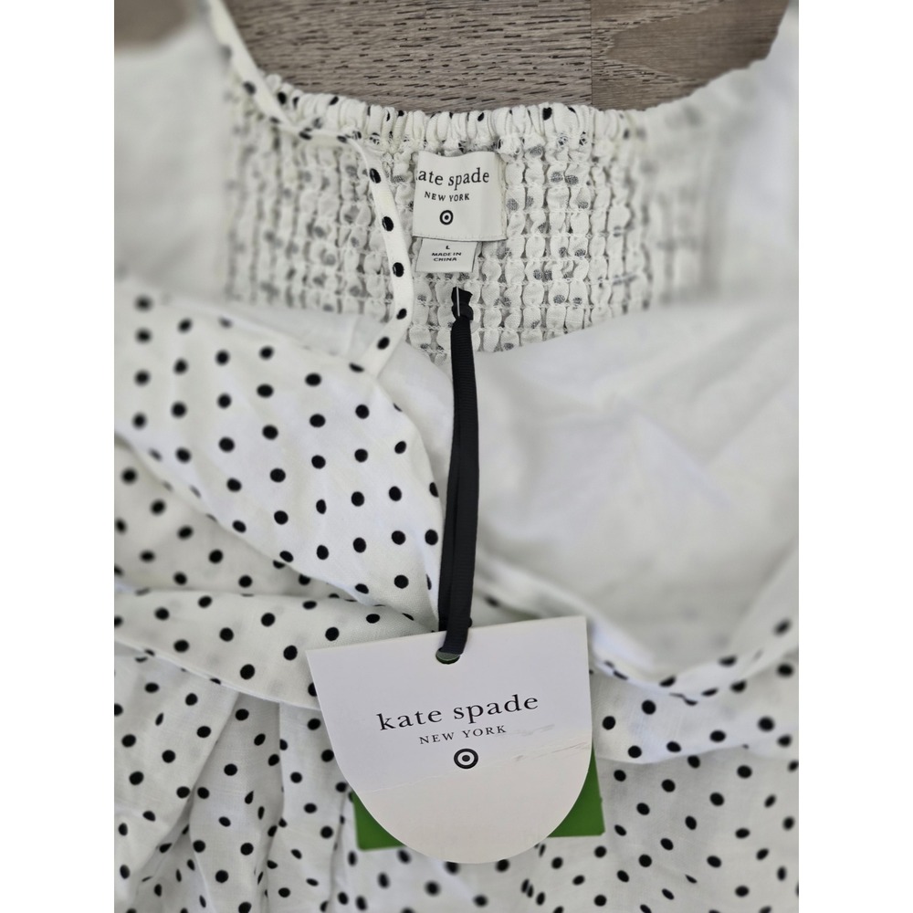 NWT Kate Spade New York‎ x Target Polka Dot Tie Waist Midi Dress Size Large - Picture 6 of 8
